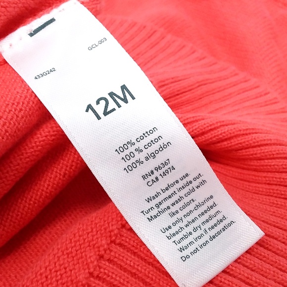 💜3/$25💜 OshKosh B'Gosh 12M Orange Sweater - Picture 7 of 7